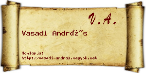 Vasadi András névjegykártya