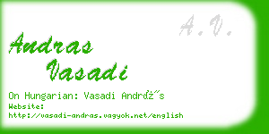 andras vasadi business card